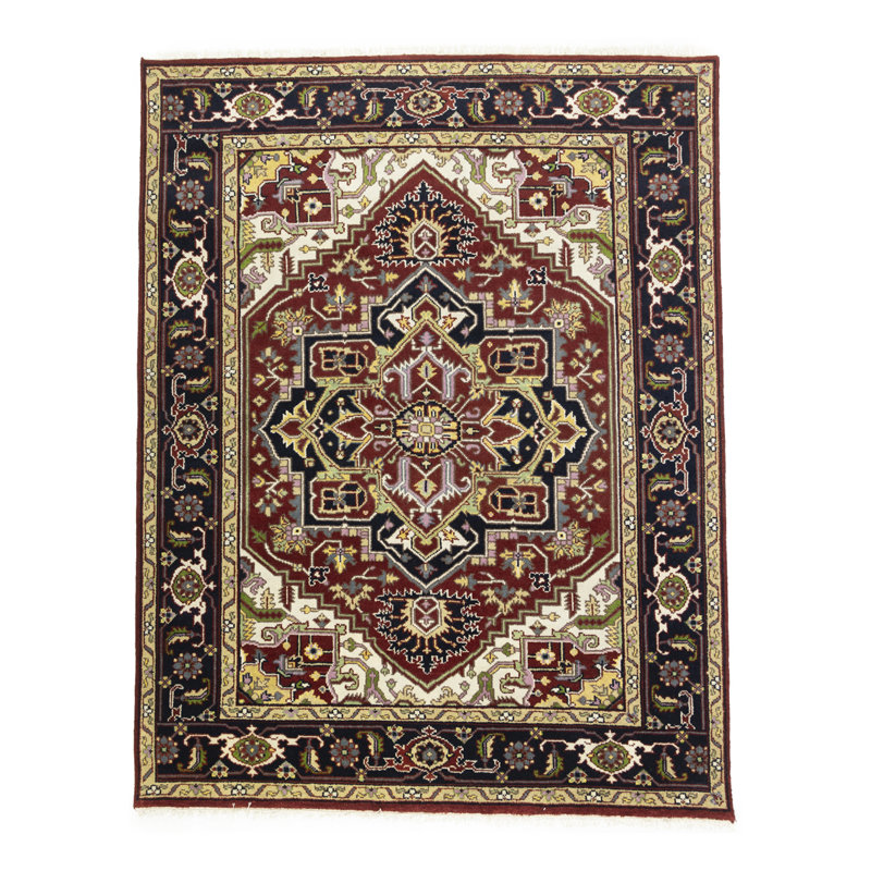 Sieria Performance Red Floral 8X10 Heriz Serapi Wool Oriental Rug