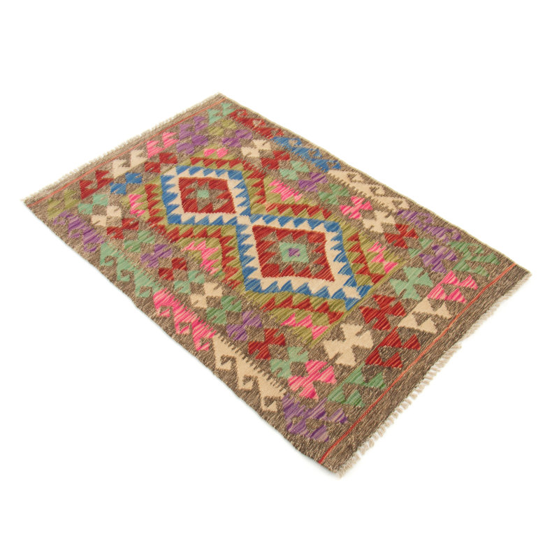 Geometric Wool Hand Woven 80cm X 120cm Area Rug