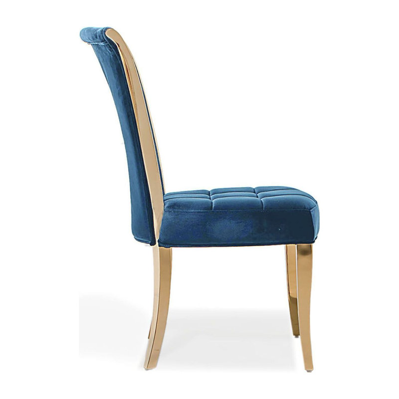 Fauteuil d'appoint en velours, Bleu foncé