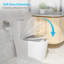 Toilette moderne une pièce allongée avec double chasse d'eau, conception à jupe facile à nettoyer (siège inclus), installation brute de 12 po