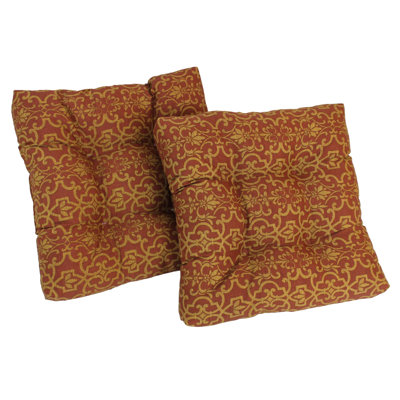 19-Inch Squared Spun Polyester Tufted Dining Chair Cushion (Set Of Two) Vanya Paprika
