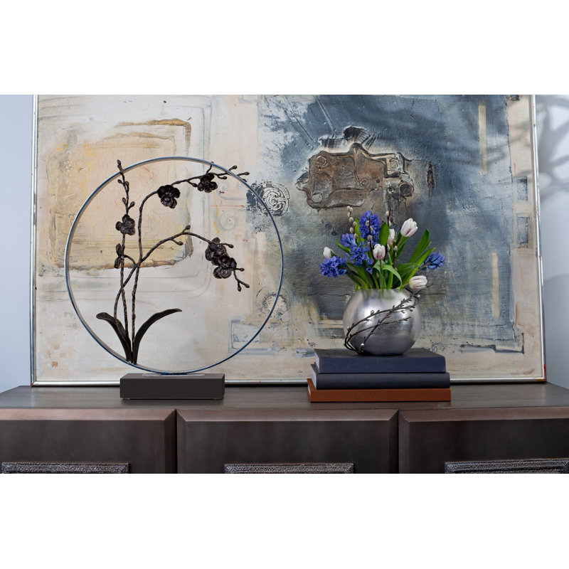 Black Orchid 22" Moon Gate Sculpture