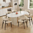 Ice Cream Colored Dining Table Set For 6