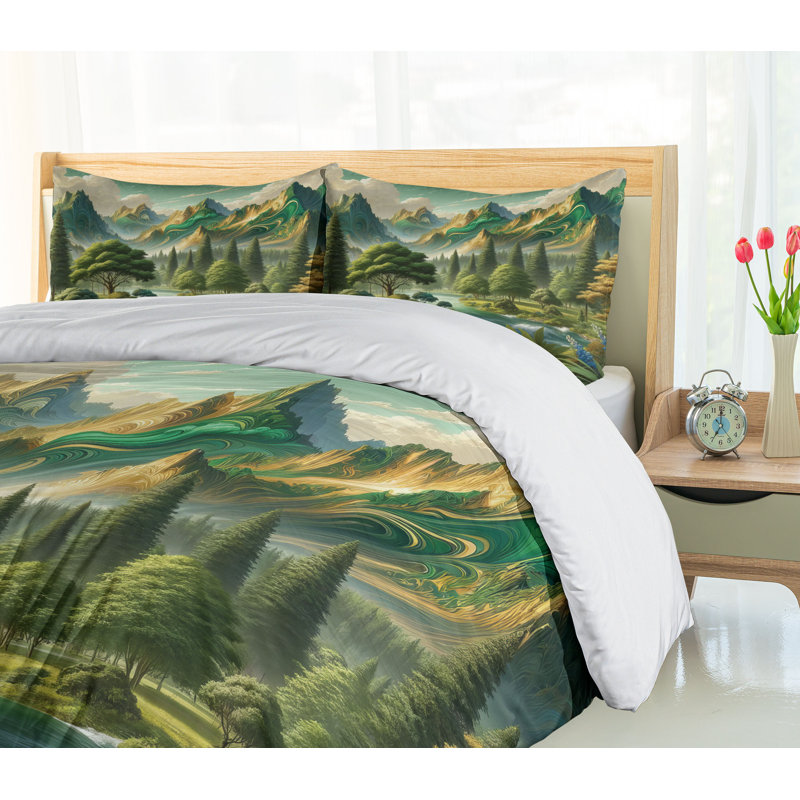 Mountain Duvet Cover, California King Duvet Cover + 2 Standard Shams