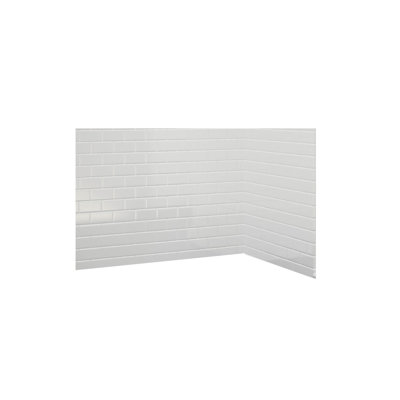 Subway Tile White Shower System with Moulded Seat 60"W x 36"D x 96"H