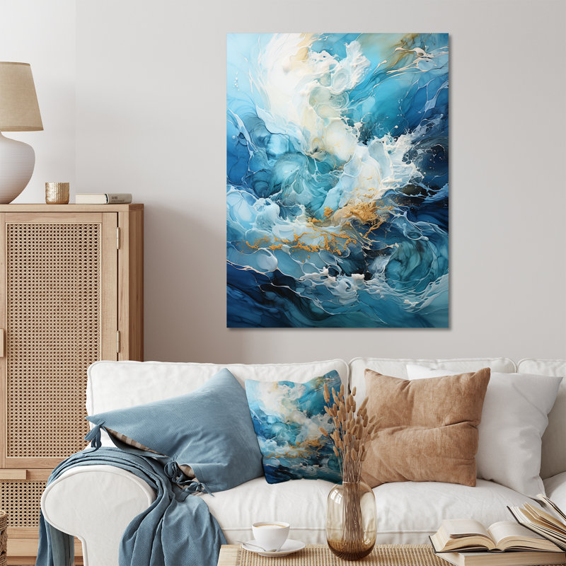 Art mural moderne en métal moderne «Goldn Wave Symphony II», H 20 po x l 12 po x P 1 po