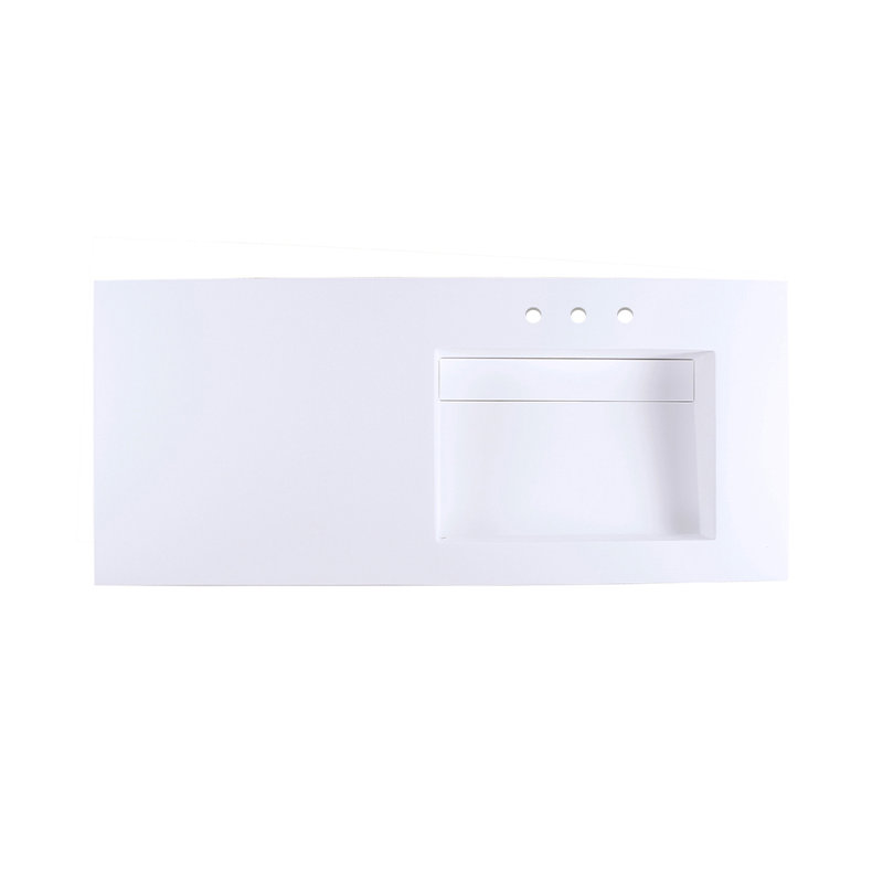 Kubista 48'' L Bathroom Sink, Matte White, 8" Centers
