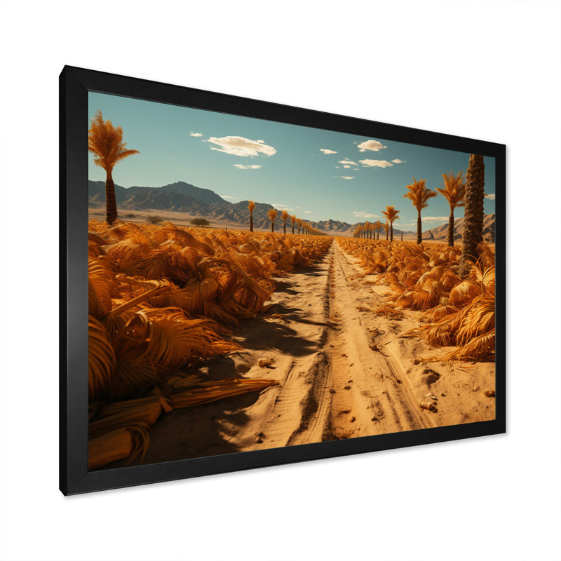 «Yellow Palm Trees Field II», reproduction sur toile, H 12 po x l 20 po x P 1 po, Cadre photo noir