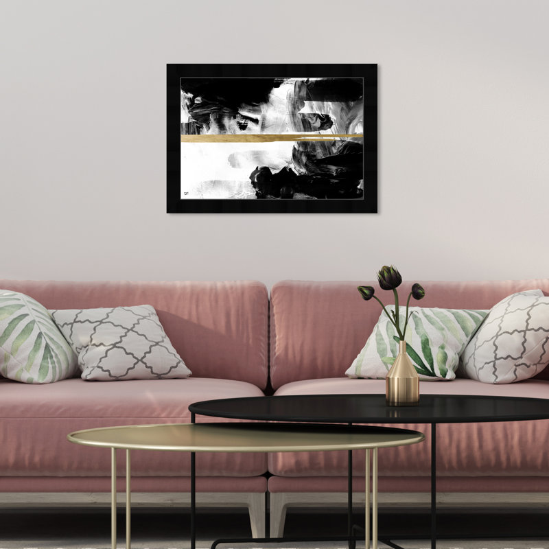 Reproduction d'art minimaliste encadré noir et blanc pour salle de bain, Cadre noir, H 12 po x l 17 po