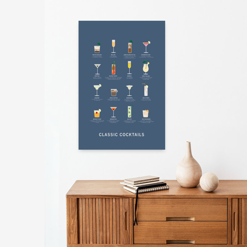 «Classic Cocktail Guide», art mural classique, H 24 po x l 16 po