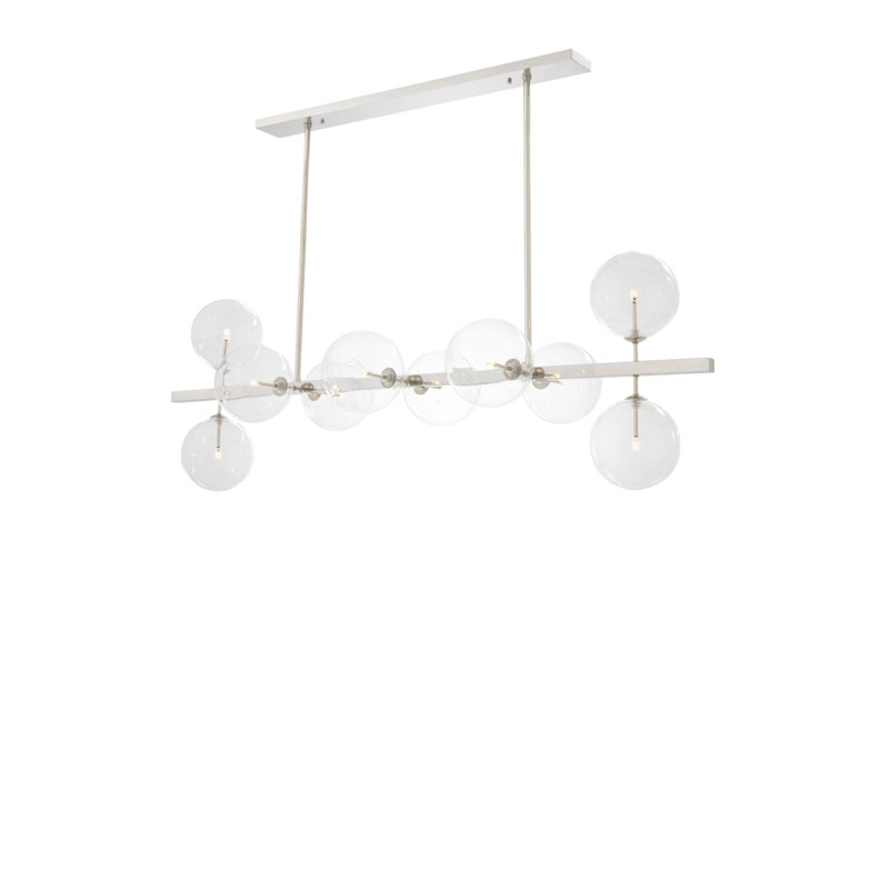 Lustre 10 lumières Largo, Nickel