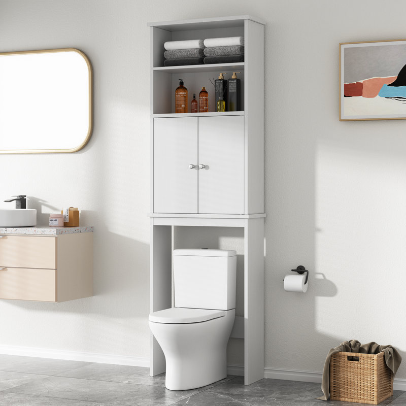 Eftimie 74.8'' H Freestanding Over the Toilet Storage, White