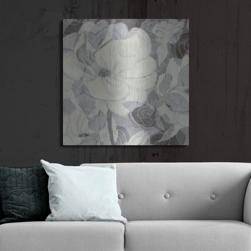 Luxe Gray Art «Grey Garden I» par Grace Popp, Meta «Grey Garden I» par Grace Popp, H 36 po x l 36 po