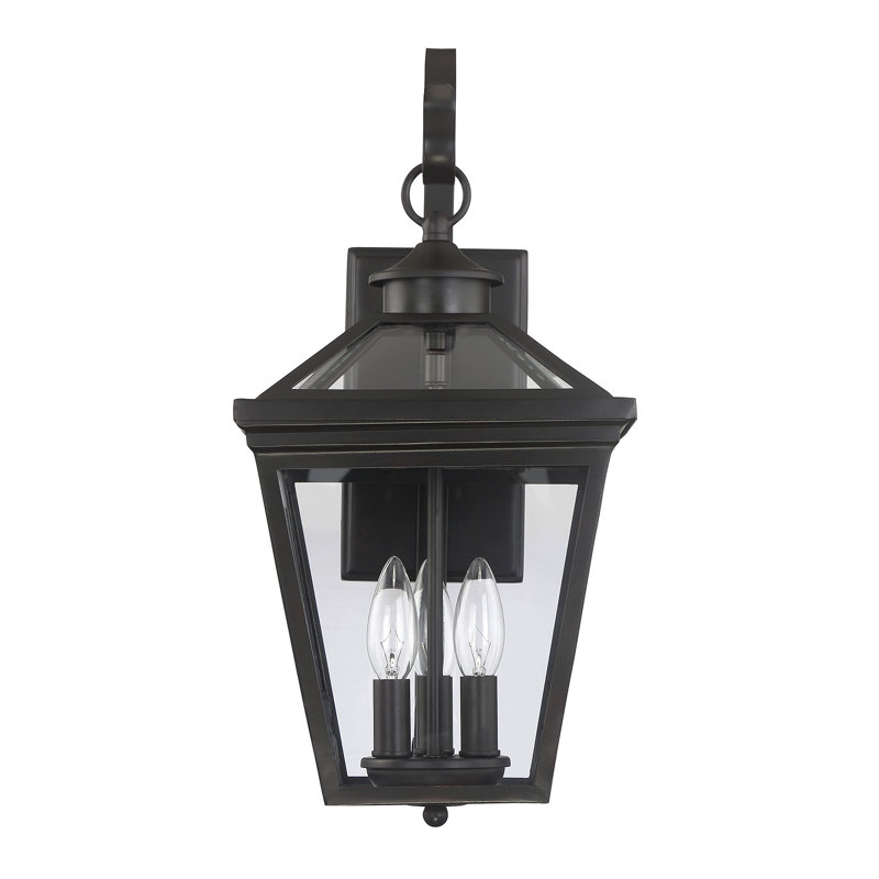 Lanterne murale d'extérieur Emie, 3 lumières , Noir, H 19 po x l 9 po x P 9 po