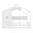  Full Size Floor House Bed with Storage Shelf and Roof Design, Montessori Playhouse Bed, White-961139570-961139569