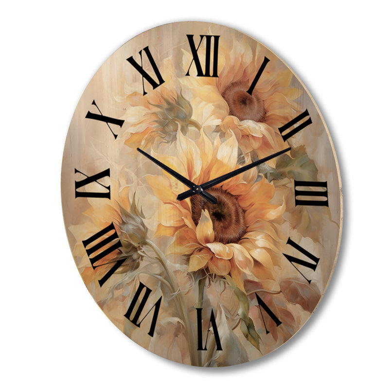 Horloge murale en bois massif Nivedita, Très grand