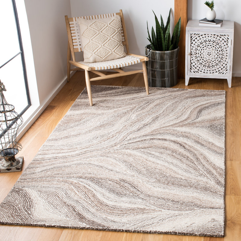 Tapis en laine et coton touffetés à la main Rackley, Rectangle 6 pi x 9 pi