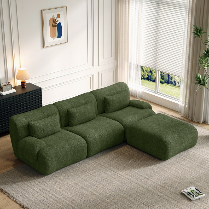 Canapé modulaire 4 pièces avec repose-pieds