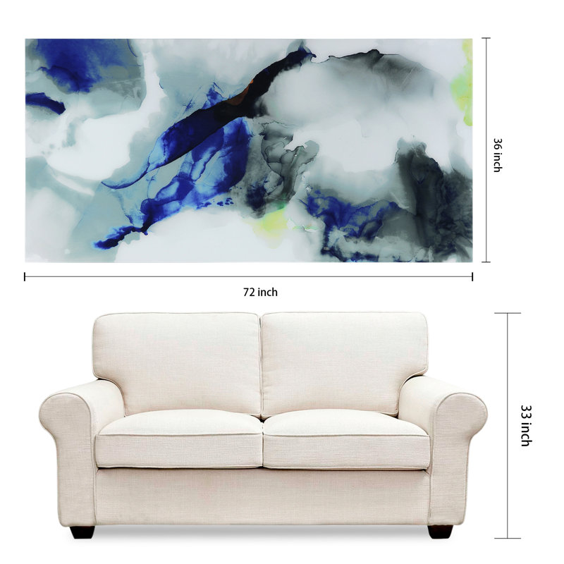 Blue Splash - impression sans cadre sur verre