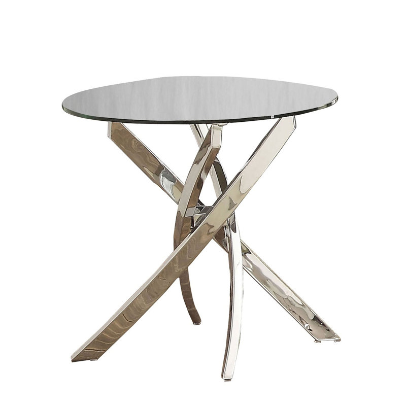 21" W Contemporary End Table, Chrome