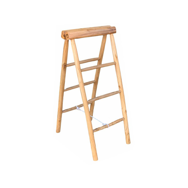 Romanteaka 3 - Step Wood Lightweight Folding Small Step Ladder