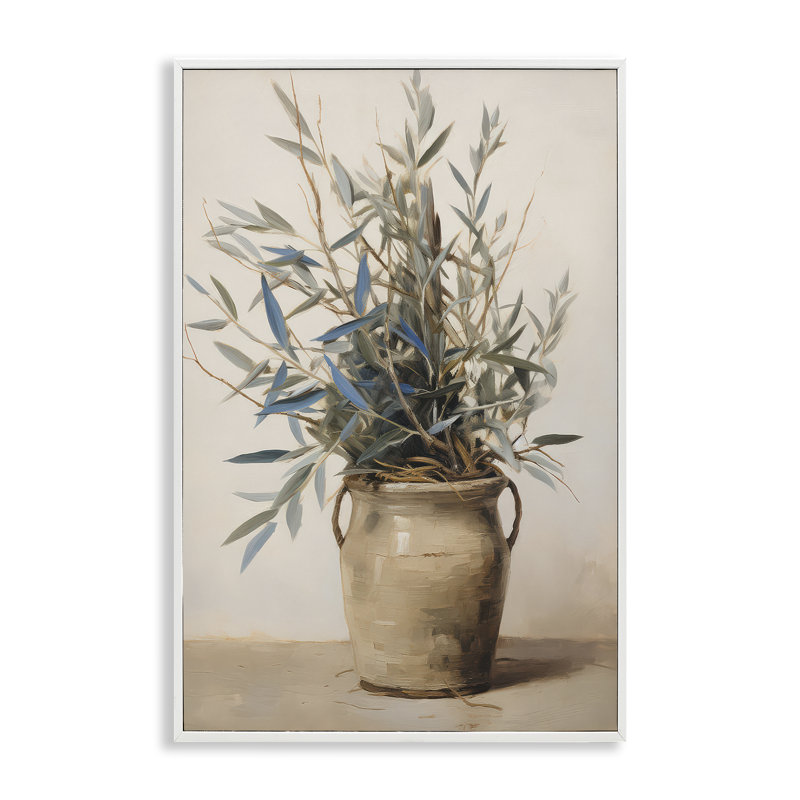«Country Pottery Plant», estampe numérique par Petals Prints Design bg-308, Estampe numérique encadrée blanc bord de mer