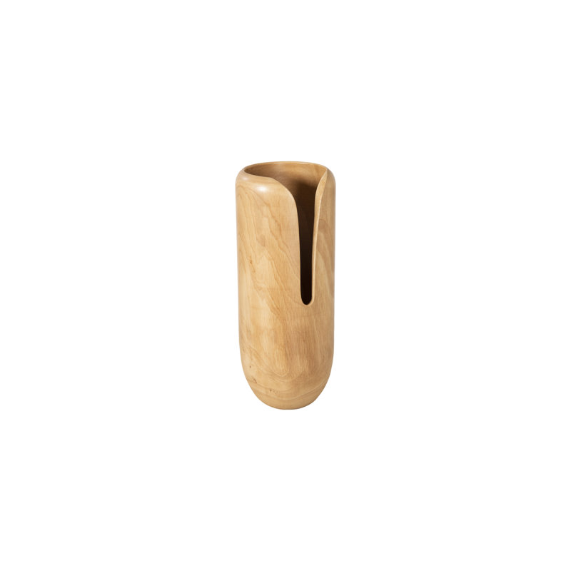 Interval Wood Vase, 15" H x 6" W x 6" D, Brown