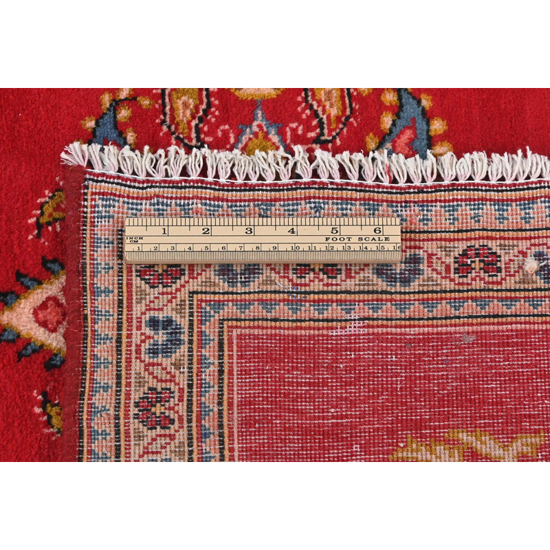 Tapis oriental rouge unique 4X9 One-of-a-Kind