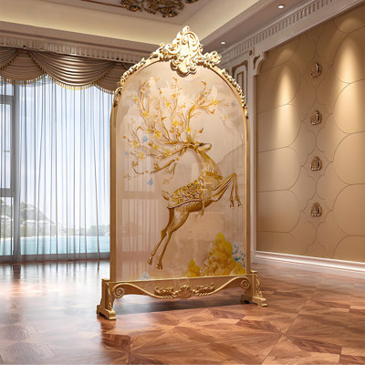 Luxurious Hand-Carved Wood Screen by dujinlong home
