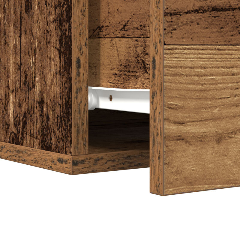35cm W Manufactured Wood Bedside Table, Old Wood