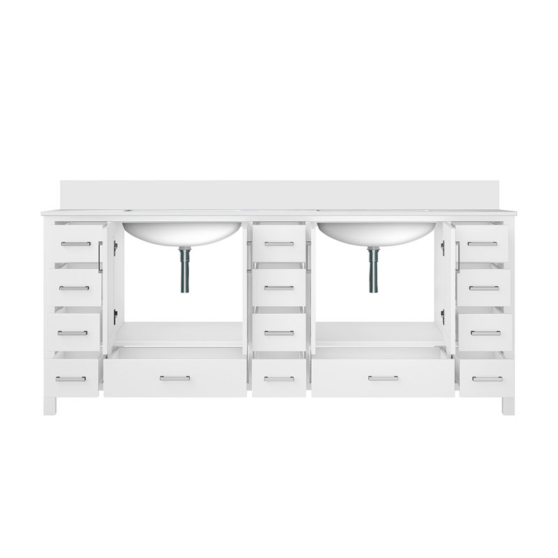 Double Bath Vanity with Carrara Top, Quartz