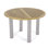 Round Teak Solid Wood Outdoor Dining Table Umbrella Hole , 47.5 " W 47.5 " D