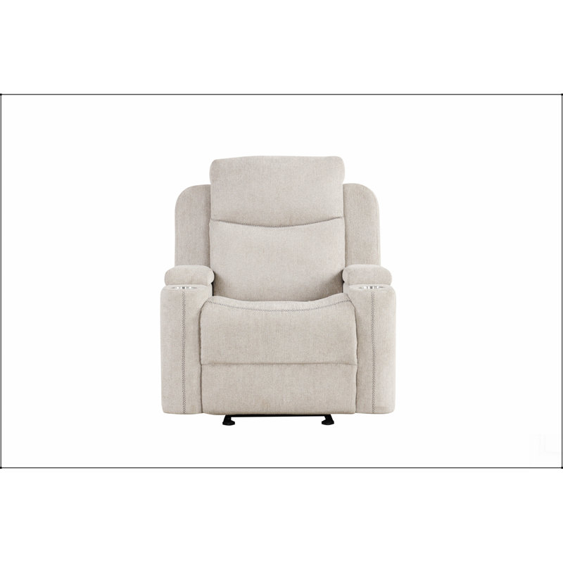Fauteuil inclinable oscillant en chenille gris clair Galya