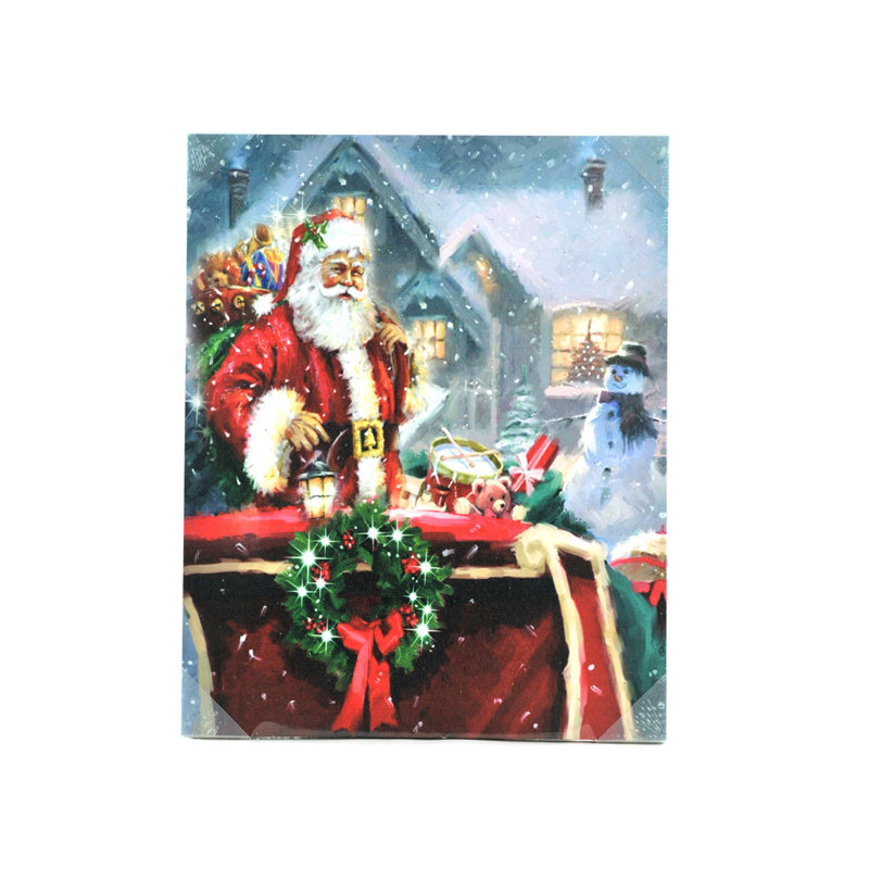 Impression sur toile de père Noël avec sac cadeau