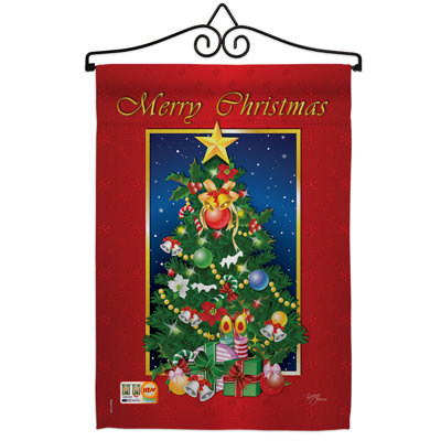 Double Sided 18.5'' H x 13'' W Polyester Christmas Flag Set