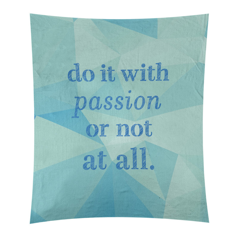Tapisserie de la passion de polyester en faux gemme, H 27,5 po x l 37,5 po, Bleu zircon