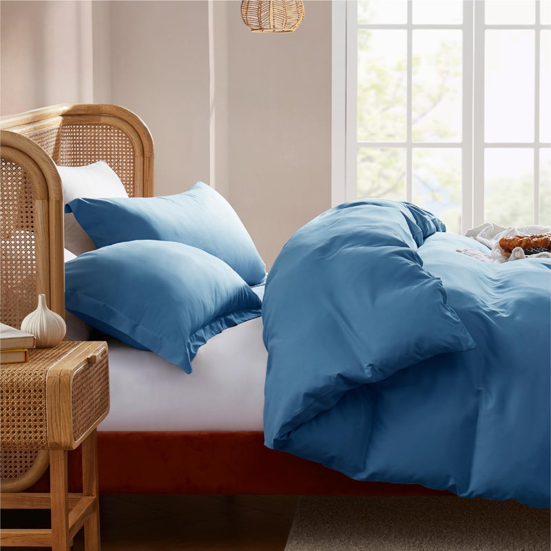 Polyester Floral Duvet Cover, Blue Heaven