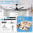 72-Inch Large Ceiling Fan With Lights And Remote/APP Control In Black