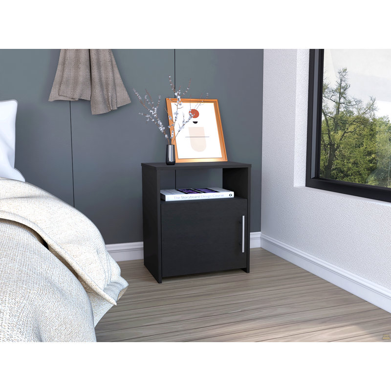 Table de chevet Cuarzz, une armoire, Noir