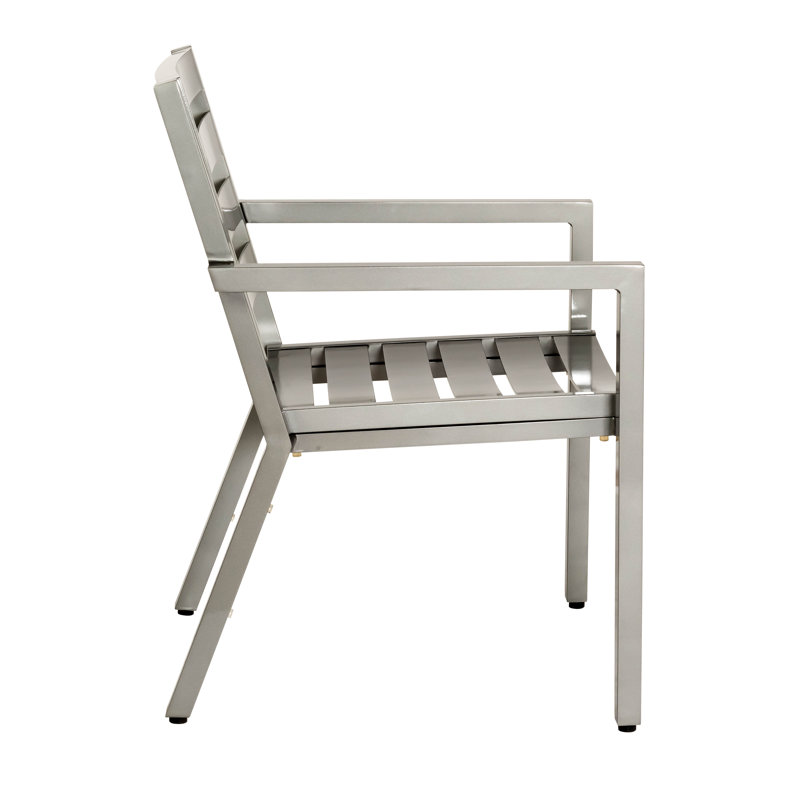 Palm Coast Slat Outdoor Dining Armchair, Matte White