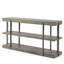 Blakelee 50 po Console rectangulaire gris antique en bois avec tablettes ouvertes à 3 niveaux
