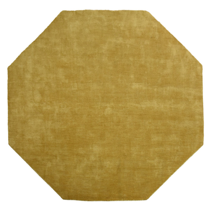 Tapis en laine noués à la main Lorentz - couleur orange | Conception solide, Octogone 8 pi