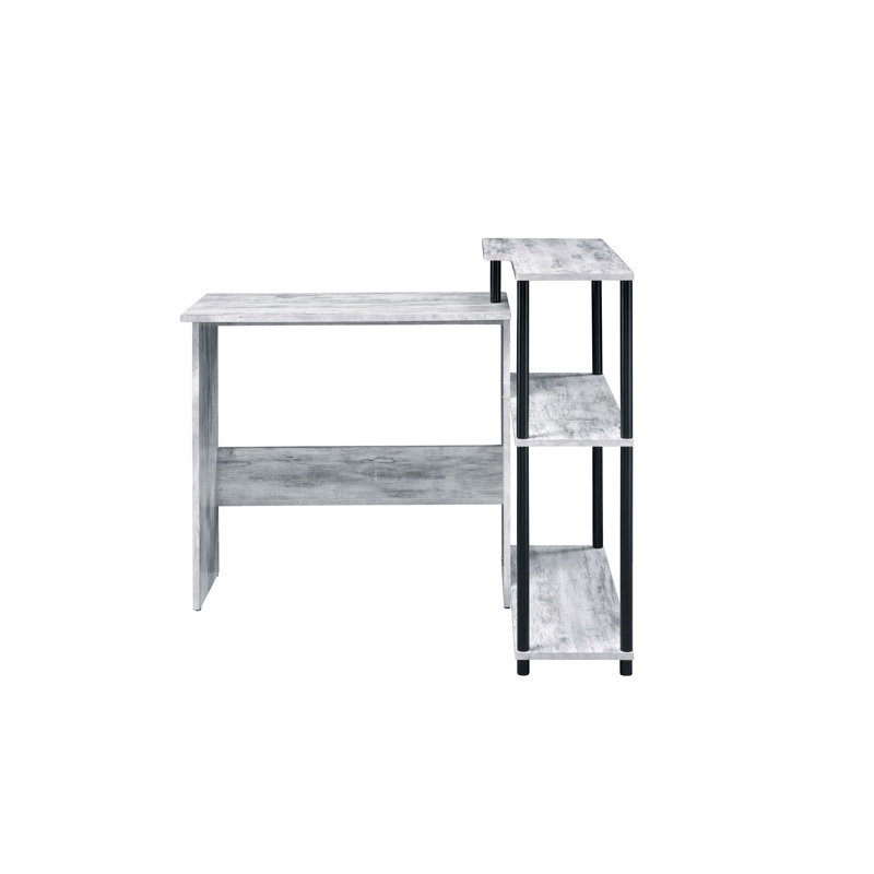Aileana Writing Desk Office Desk Computer Desk Corner Desk L Desk Modern Desk, White/Black