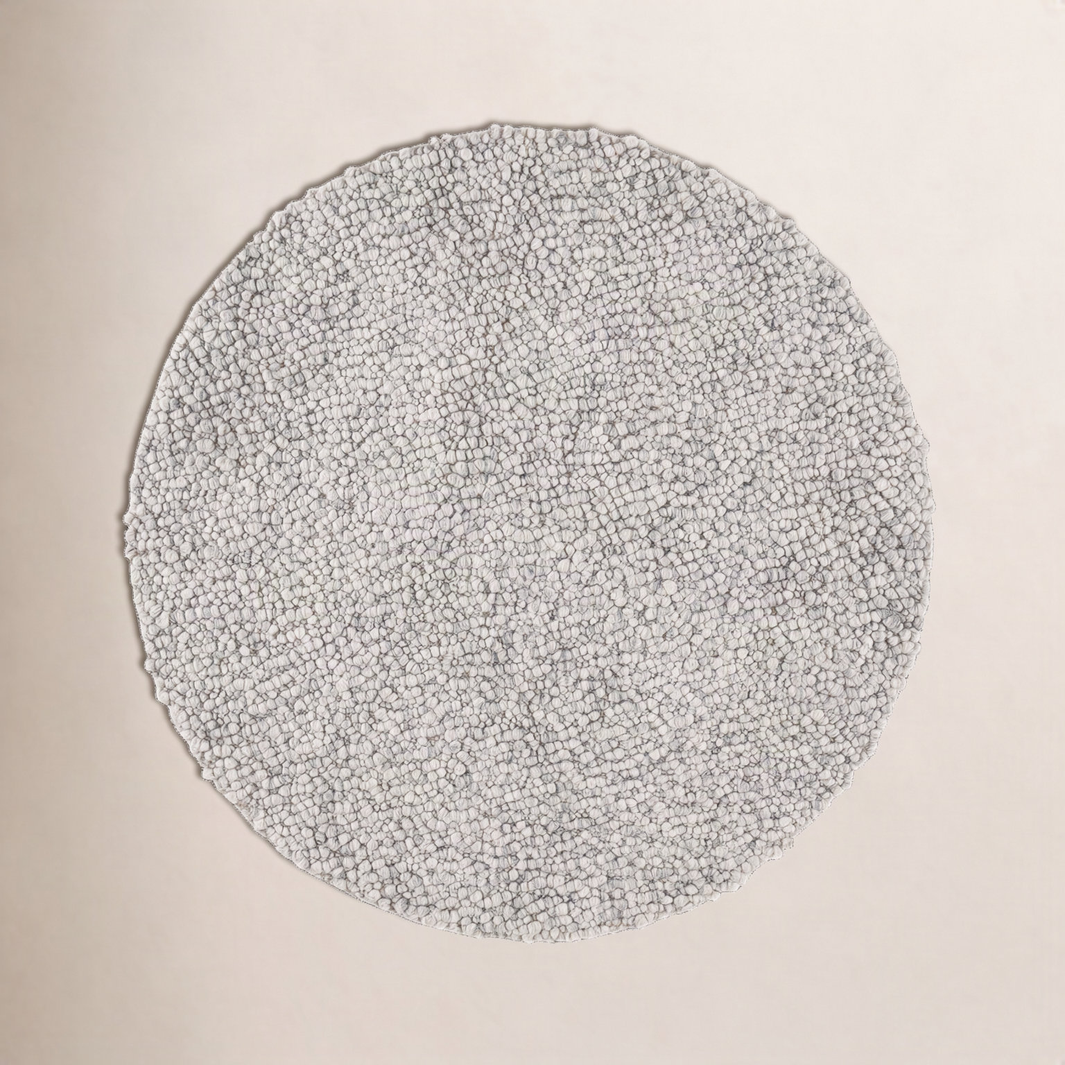 Aaliyah Light Grey Hand-Woven Rug, Round 6'