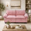 Canapé-lit convertible 73 po en velours rose avec matelas coulissant