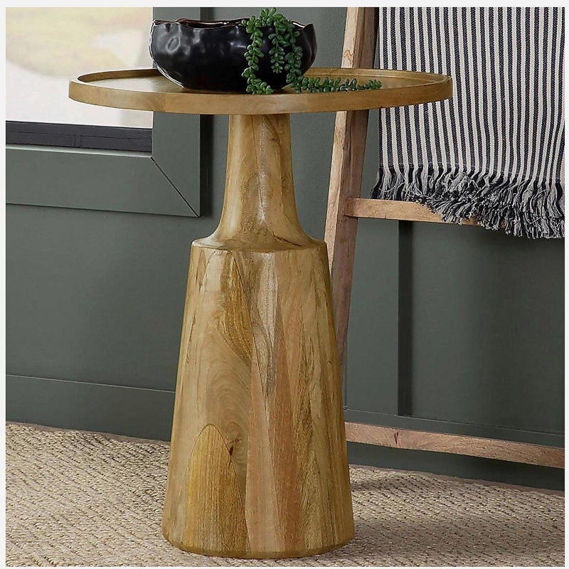 Natural base decorative side table, Brown