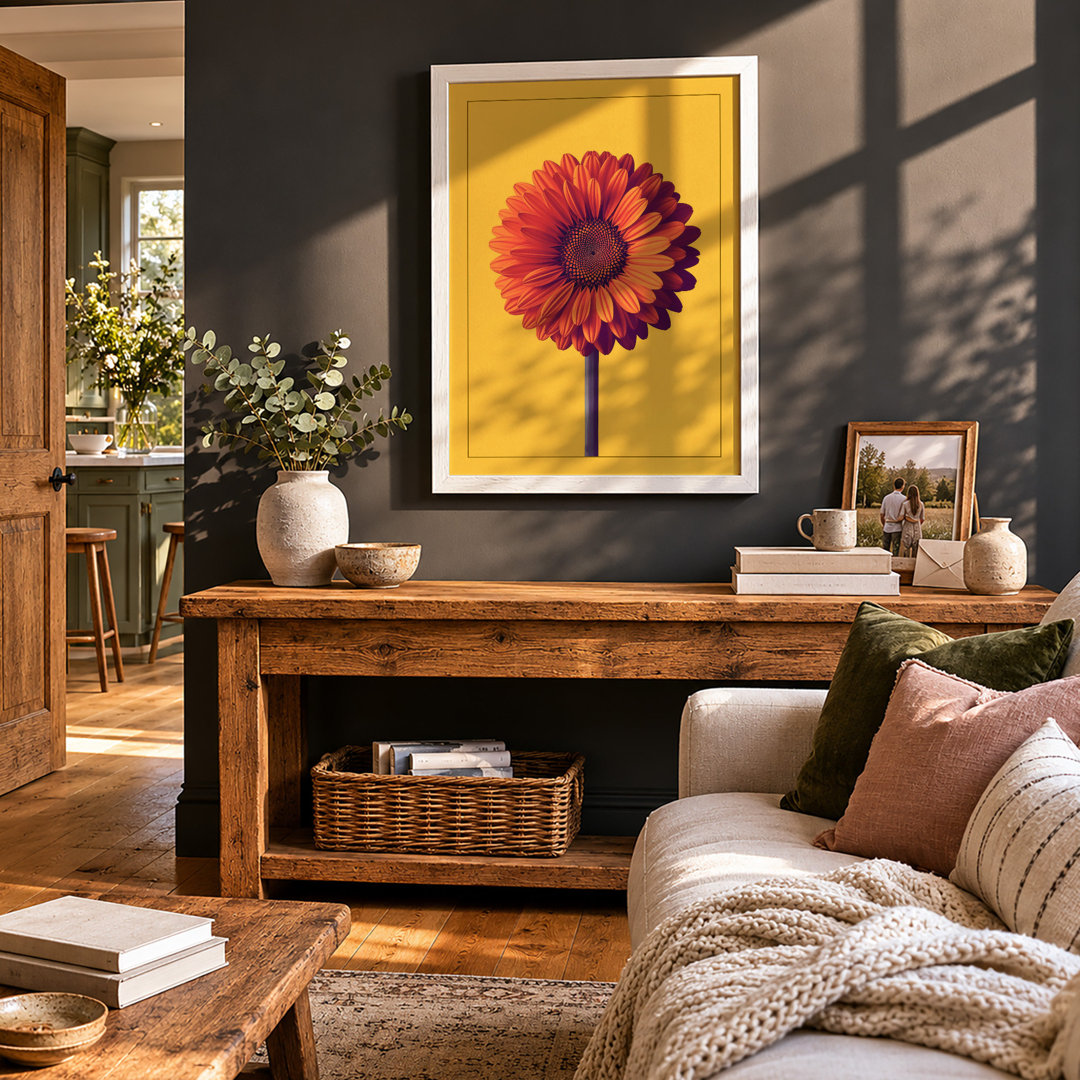 Bold Gerbera Bloom Botanical Framed Art Print