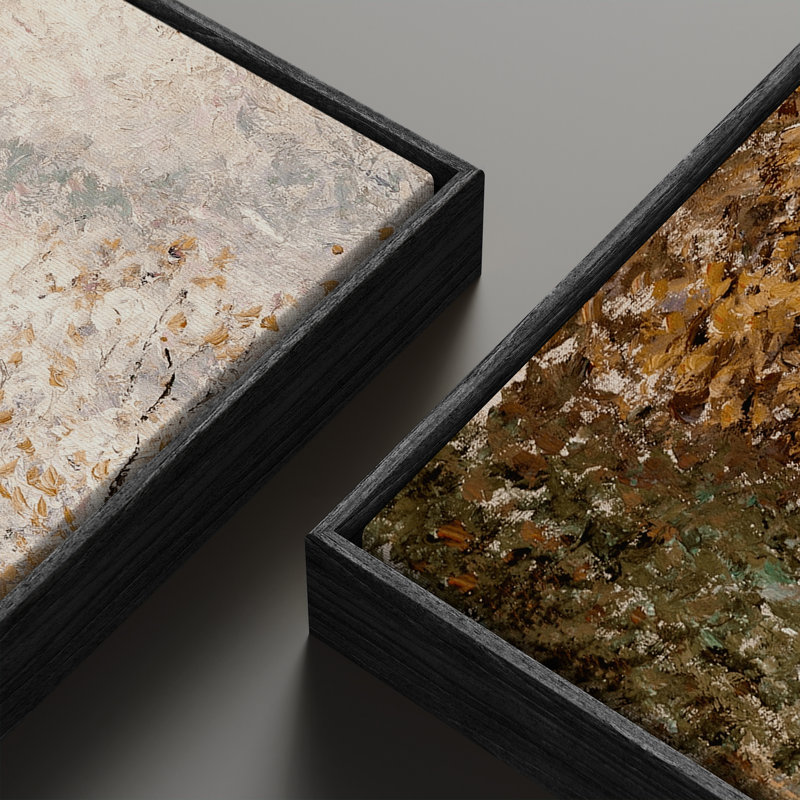 «Vintage Landscape Wall Art», ensemble de 2 toiles encadrées 20 x 60 pouces, Noir