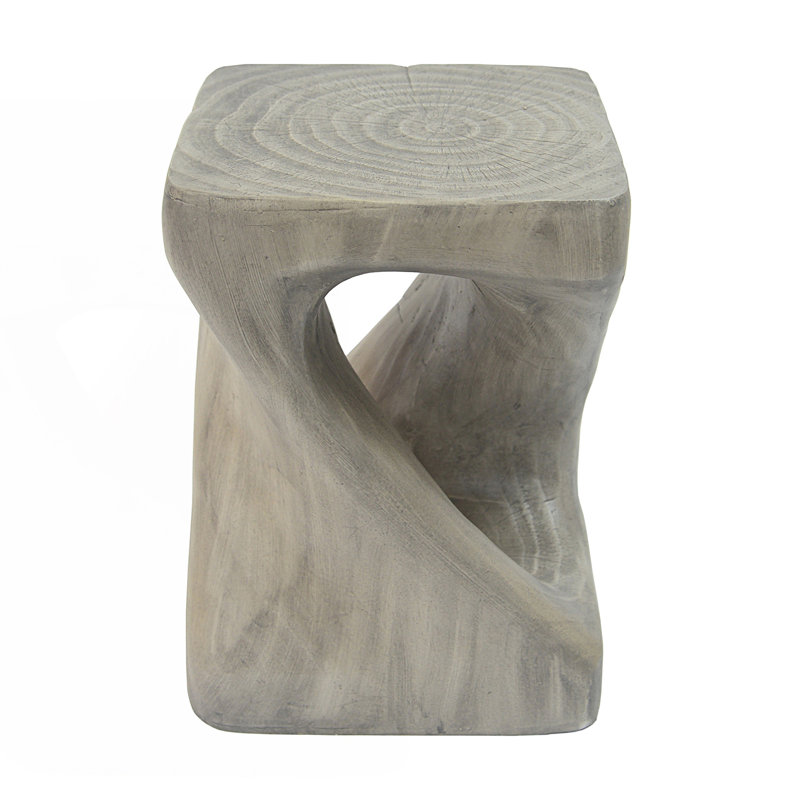 Twist Shape Side Table, Gray