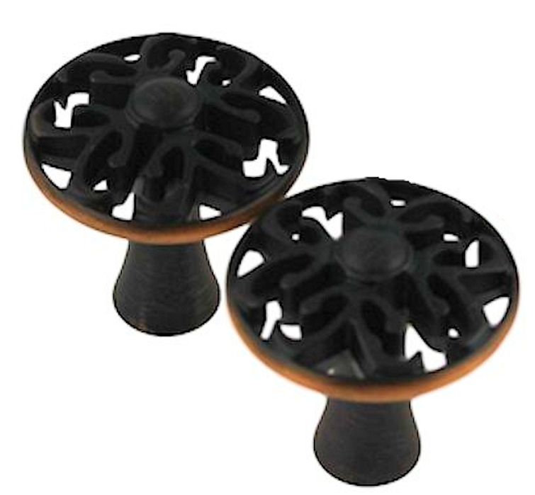 (5 Pack) (2 Pack) 1-1/4 inch Panache Knobs Bronze with Copper Highlights